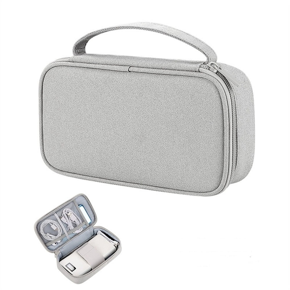 Electronic Accessories Case Portable Double Layer Cable Storage Bag for