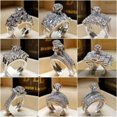 thumbnail image 2 of HOOUN Fashion Women Jewelry 925 Silver White zirconia Ring Wedding Bridal Gift Sz 5-11-#2-8, 2 of 9