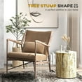 thumbnail image 4 of Chic Rattan Coffee Table | Durable Concrete Accent Side Table | Tan, 14.6" Round Top, 16.9" H | Indoor/Outdoor Patio Furniture, 4 of 7