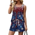 thumbnail image 6 of JULMCOMO 4th of July Two Piece Sets for Women USA Flag Sleeveless Tank Top Patriotic Short Sets Independence Day Square Neck Stars Stripes Clothes with Pockets Blue L, 6 of 8