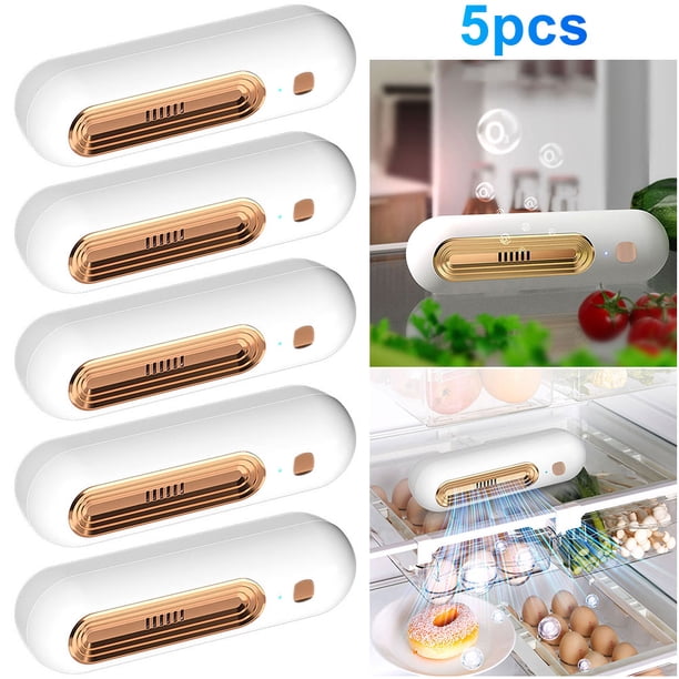 JShteea El Purificador Aire USB O3 Elimina El Desodorante Del Refrigerador Humo para El Armario Del Automóvil (dorado)