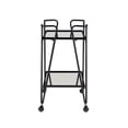 thumbnail image 4 of Bowery Hill Metal and Mirorred Mid Century Bar Cart in Black, 4 of 14