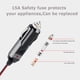 thumbnail image 1 of Cable de extensión macho hembra de toma de encendedor de automóvil de alta resistencia de 12 V 24 V 15 A con fusible, 1 of 3