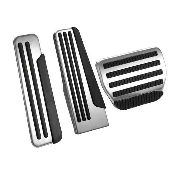 Unique Bargains 3pcs Gas Brake Foot Rest Pedals Pads Cover Anti-Slip Footrest for Infiniti Q50 Q60 Q70 QX70 G25 Black, Silver Tone