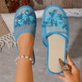 thumbnail image 4 of Chinese Slippers for Women, Mesh Floral Flats Slippers, Breathable Plum Blossom Embroidered Anti-slip Sandals 39, 4 of 8