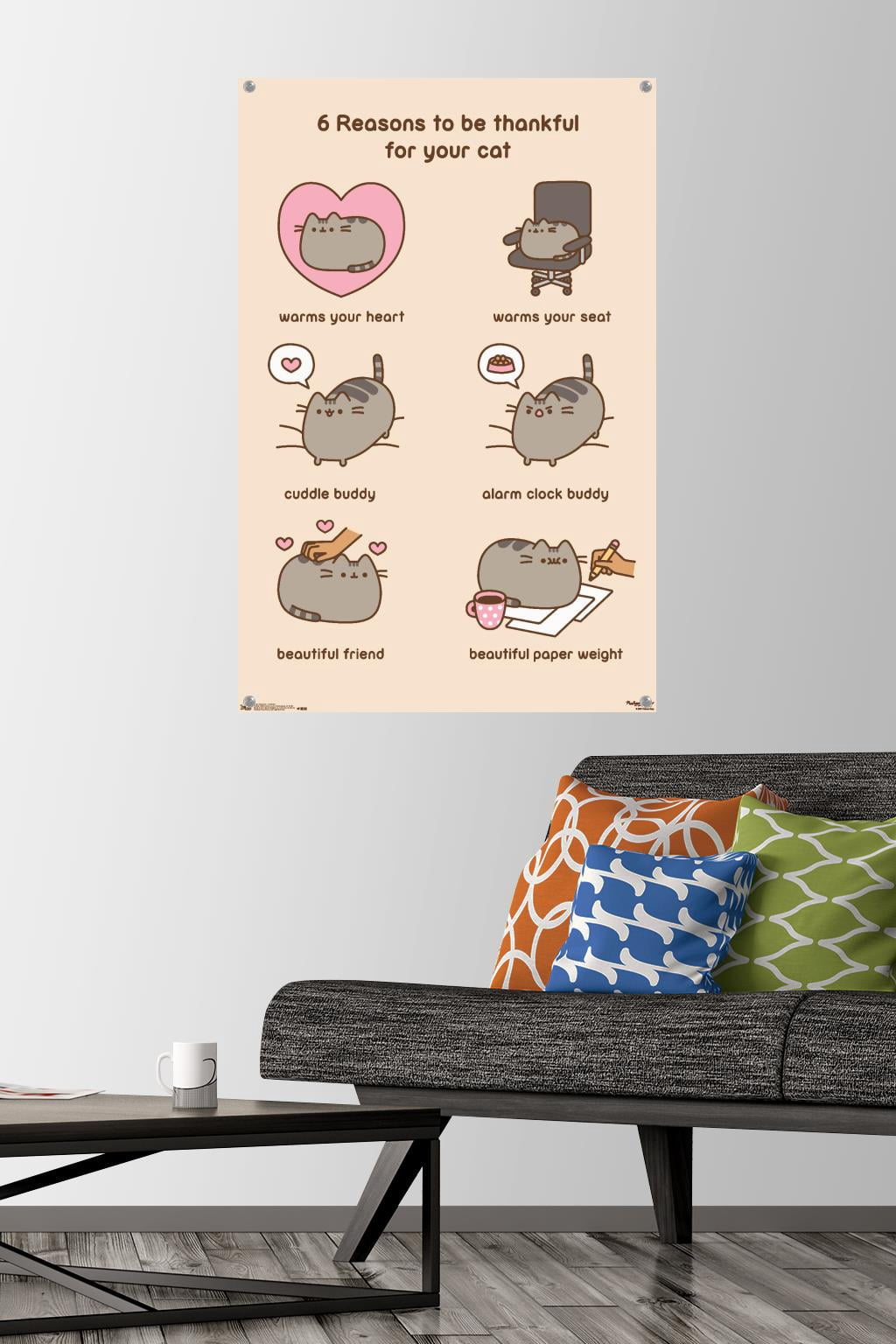 Pusheen - Thankful Wall Poster with Push Pins, 22.375" x 34"
