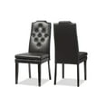 thumbnail image 3 of Baxton Studio Dylin Modern and Contemporary Black Faux Leather Button-Tufted Nail heads Trim Dining Chair (Set of 2), 3 of 4