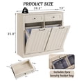 thumbnail image 3 of Aitjunz Double Tilt Out Trash Can Cabinet with Drawer, Wooden Farmhouse Kitchen Cabinet with 20-Gallon Hidden Trash Can Storage, Cream, 3 of 7