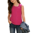 thumbnail image 2 of Gamivast Summer Tops for Girls Square Neck Button Shoulder Regular Fit Blouse Eyelet Lace Hollow out Cotton Sleeveless Shirts Casual Daily Holiday Beach Party Wear, 2 of 9