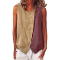thumbnail image 2 of Favoffer Women's Boho Tops Scoop Neck Racerback Sleeveless Front Button Relax Summer Outing Leisure Outfit Solid Bohemian Vests, 2 of 8