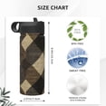 thumbnail image 5 of 18 Oz Insulated Sports Bottle, Outdoor Sports Gym Handheld Portable Casual Stainless Steel Water Bottle, Straw With Lid Argyle Plaid Khaki_3, 5 of 9