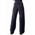thumbnail image 2 of Women Baggy Jeans Mid-Low Waist Boyfriend Streetwear Vintage Jeans Wide Leg Denim Pants Black & Gray XL, 2 of 8