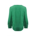 thumbnail image 5 of Green Women's Long Sleeve T-shirt, Womens Tops Lace Patchwork V Neck T Shirts Long Sleeves Blouse Loose Casual T Shirts,Women's Long sleeve T-shirt XXL, 5 of 5