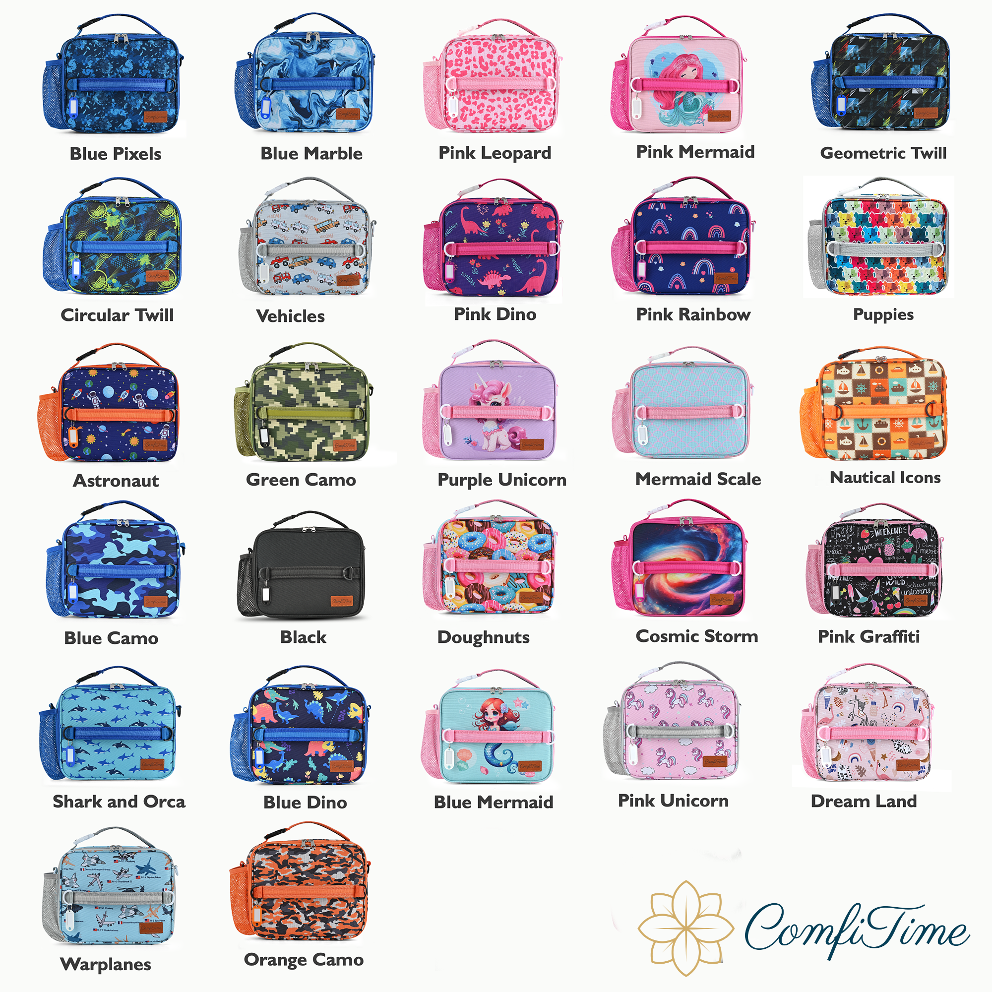 ComfiTime Insulated Lunch Bag for Kids, Blue Space photo 2
