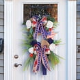 thumbnail image 5 of Nkmbld 4th of July Patriotic Wreaths for Front Door, Independence Day White Blue Red Garland for Memorial Day Veterans Day Front Door Decoration, 5 of 8