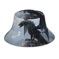 thumbnail image 3 of Daiia Valley Gray Dragon Pattern Bucket Hat - Trendy Cotton Sun Hat for Beach, Golf, Fishing - Fun Outdoor Vacation Boonie for Men and Women, 3 of 9