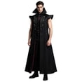 thumbnail image 2 of JOANKDMI Mens Gothic Steampunk Long Vest Sleeveless Victorian Tailcoat Vintage Stand Collar Open Front Trench Coat Jacket for Halloween Renaissance Pirate Cosplay, 2 of 9