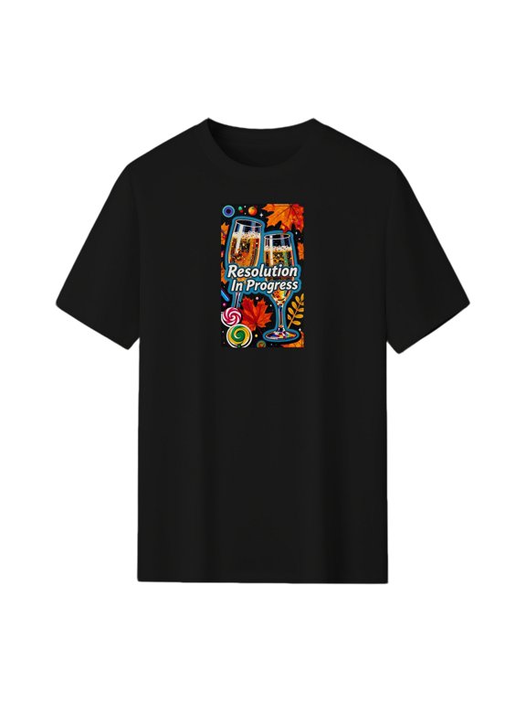 Resolution In Progress Graphic Tee, Black Unisex T-Shirt