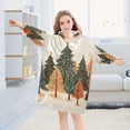 thumbnail image 5 of FORMRS Wearable Blanket Hoodie with Sleeves for Kids Cozy Flannel Sweatshirt, Brown Christmas Trees, 5 of 7