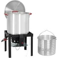 thumbnail image 5 of Rugerasy 60 QT Turkey Deep Fryer&10 Qt Fish Fryer Kit,Aluminum Seafood Crawfish Boiler Pot,Turkey Deep Fryer,Propane Stove Burner Stand for 20 Lb Turkey,Thermometer,Injector,Turkey Rack&Lifting Hook, 5 of 8