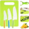 thumbnail image 1 of Kids Cooking Set Toys Montessori Kitchen Tools for Toddlers Kids Safety Plastic Knife Set With Cutting Board for Real Cooking 5PCS, 1 of 6