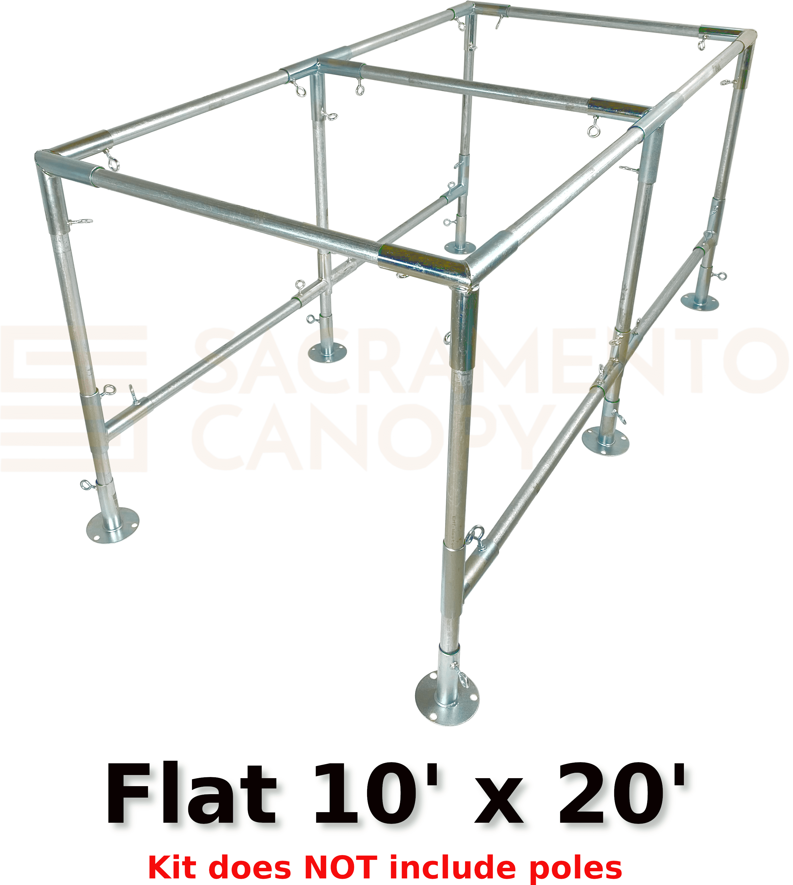 Flat Roof Canopy Fittings Kits (10' Wide) DIY Greenhouse, RV & Boat