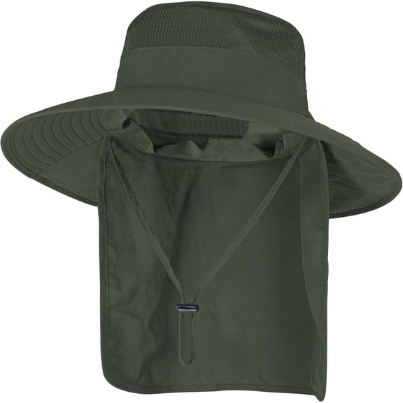 Stcylzfu Breathable UPF 50  Fishing & Safari Hat with Wide Brim and Protective Neck Flap for Extended Sun Exposure