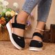 thumbnail image 1 of Lienzo Verano Sandalias Cuña La Plataforma Punta Cerrada Los Pies Cerrados para Mujeres (7), 1 of 2