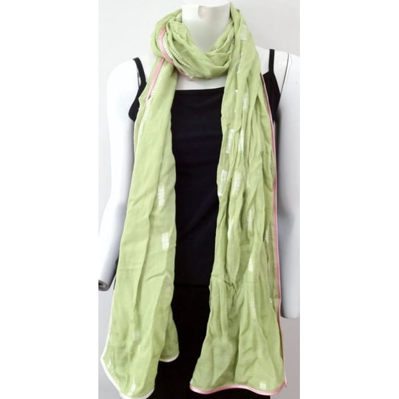 Green Hand Woven Women High Quality Scarf Wrap Fashion Accessory Affordable Gift New