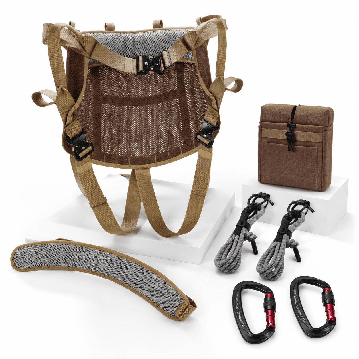 Tree Saddle Kit with Heavy-duty Cushion Climbing Strap Pocket and Safety Ropes