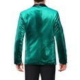 thumbnail image 3 of INSPIRE CHIC Men's Blazers Glitter Rhinestone Shawl Lapel Collar Party Blazers L Green, 3 of 5