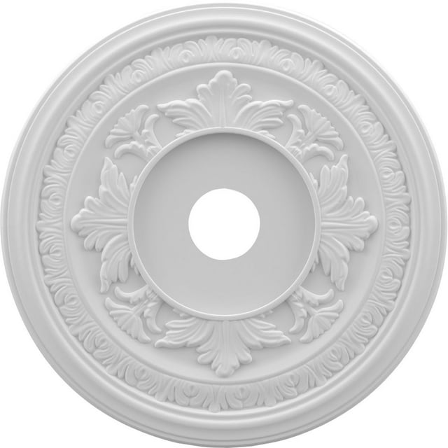 Ekena Millwork CMP19BA Baltimore Medallón de techo de PVC termoformado (se adapta a marquesinas de hasta 7 3/4") 19""OD x 3 1/2""ID x 1""P