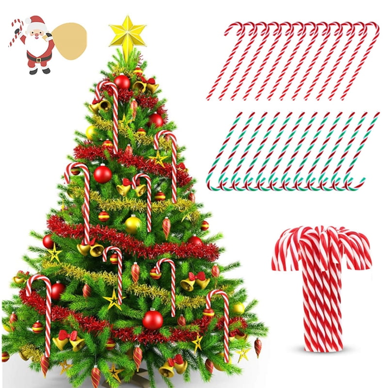 LifeBest 12Pcs 15cm Christmas Candy Canes Xmas Tree Hanging Ornaments Decoration Candy Canes Christmas Twisted Candy Canes Plastic Candy Cane Christmas Tree Hanging