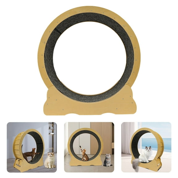 Manual Cat Exercise Wheel, Modern Round Cat Wheel, Cat Exercise Wheel for Indoor Cats Floor Mount ‎Indoor