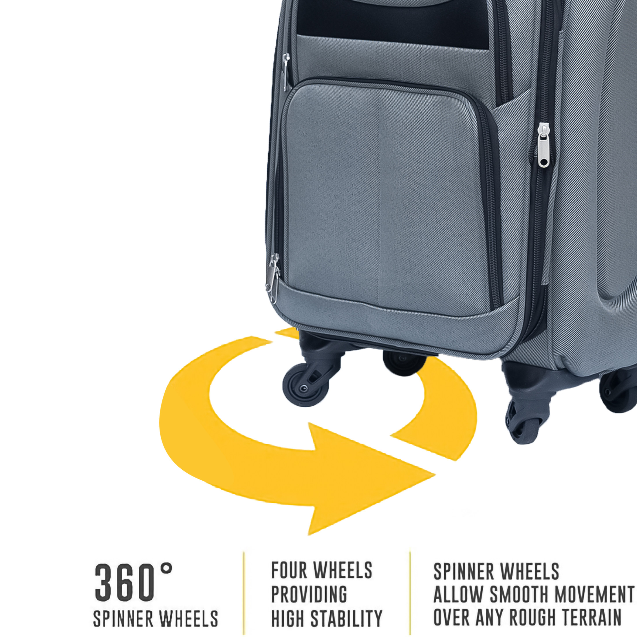 Noble House 3-Piece 20" & 24" Softside Oxford Luggage Set with Backpack, Expandable Spinner Suitcases, Gray