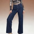 thumbnail image 2 of FRSASU Jeans for Women High Waisted Denim Trousers Bootcut Slim Fit Retro Straight Vintage Flare Leg Pants Dark Blue, 2 of 6