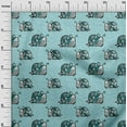 thumbnail image 3 of oneOone Cotton Poplin Turquoise Blue Fabric Wreath Personalized Name Craft Projects Decor Fabric Printed By The Yard 56 Inch Wide, 3 of 6