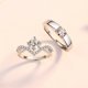 thumbnail image 3 of Anillo de pareja de corona para el amor, anillo de circonita de 1 quilate de cuatro garras, un par de anillos de boda para hombres y mujeres, anillo abierto de corona, 3 of 5