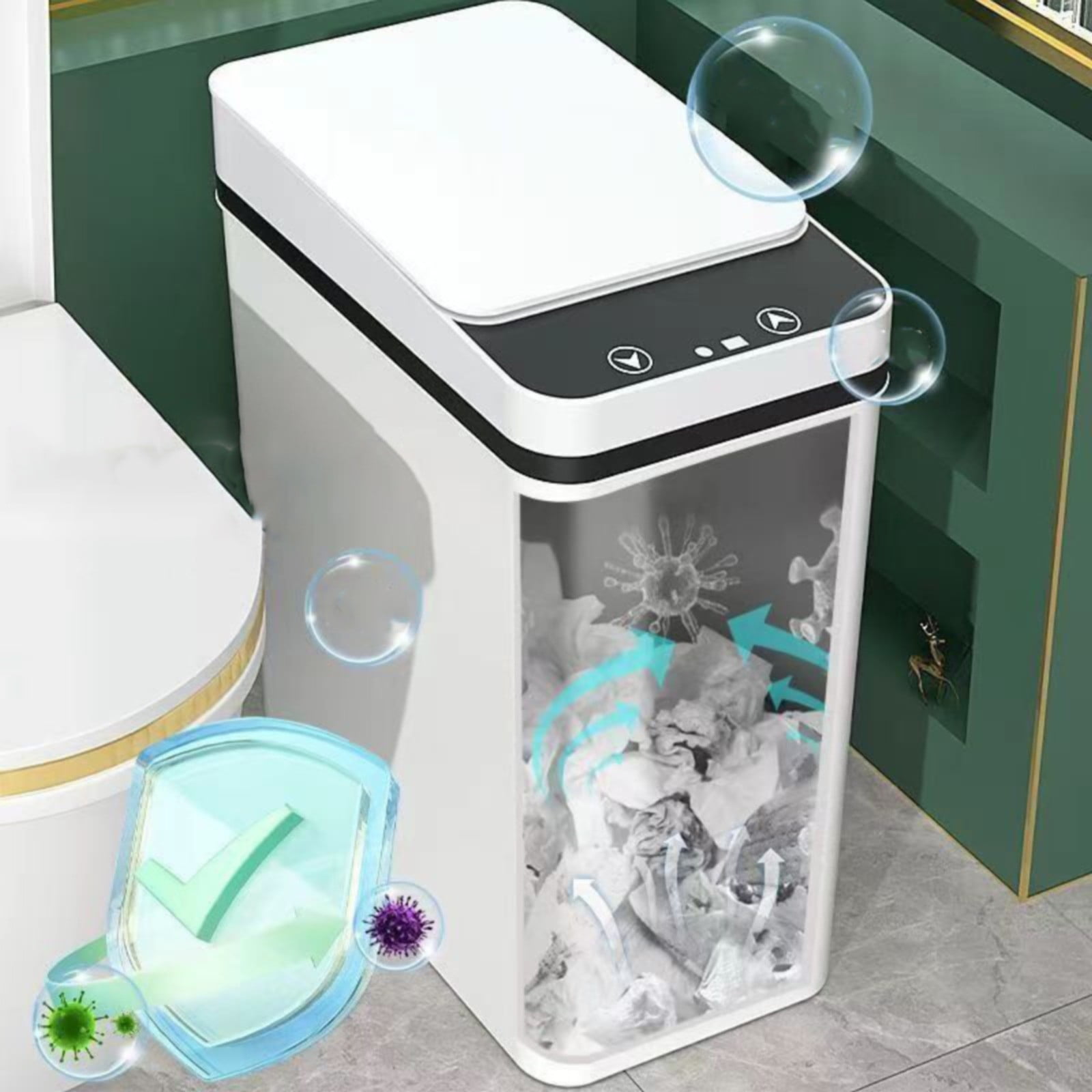 Niriyo Motion Sensor Trash Can Touchless Bathroom Bin, Automatic Garbage Pail for Kitchen