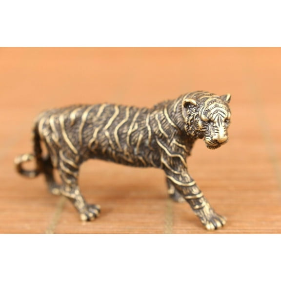 Bronze Art Tiger Statue Figure Collectable Good Stand Rare Chinese