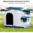 thumbnail image 6 of 28.5'' Plastic Dog House Outdoor Indoor Doghouse Puppy Shelter Water Resistant Easy Assembly Sturdy Dog Kennel with Air Vents and Elevated Floor (28.5''L*26''W*28''H, Blue), 6 of 16