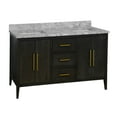thumbnail image 2 of Parisian 60" Double Bathroom Vanity with Black Oak Cabinet and Carrara Marble Top, 2 of 7