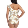 thumbnail image 6 of Yiaed Kawaii Bear Print Women One Piece Swimsuits Tummy Control One Shoulder Bathing Suits Pattern Ruffle Swimwear-Medium, 6 of 8