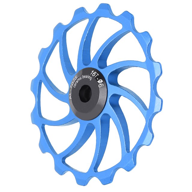 Rueda de Guía de Polea de Cojinete de Cerámica, Aleació de aluminio liso de 16t Bicticleta Trasero Trasero para bicicletas para bicicletas de carterina