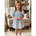 thumbnail image 6 of BemeyourBBs Toddler Baby Girls Back to School Dress Kindergarten Outfits Baby Girl First Day of School Outfit Dress Puff Short Sleeve Crew Neck Plaid Embroidery Pencil Summer A-line Dress, 6 of 9