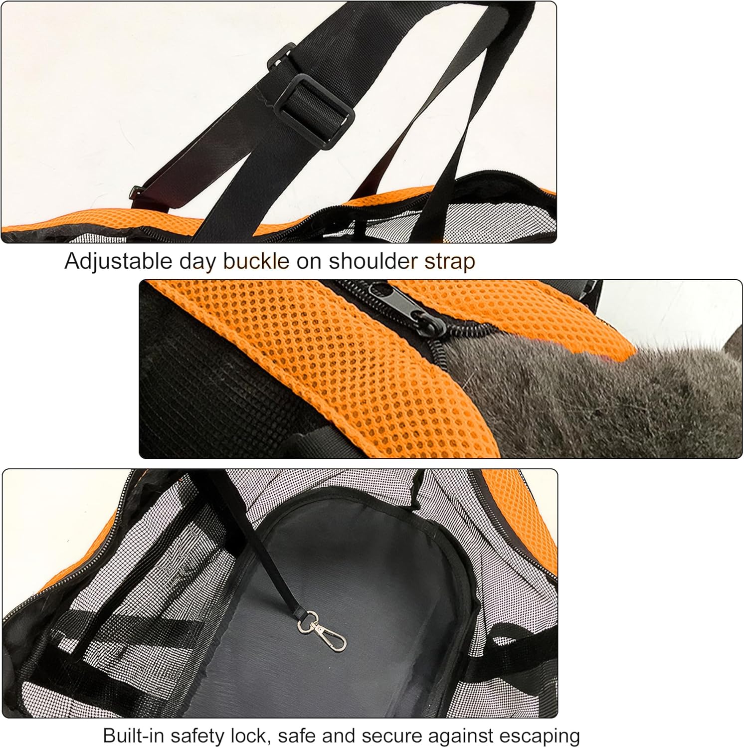 ABPETE Small Soft-Sided, Breathable Mesh Pet Carrier Backpack with Removable and Washable Mat, Orange, 13 lb Limit