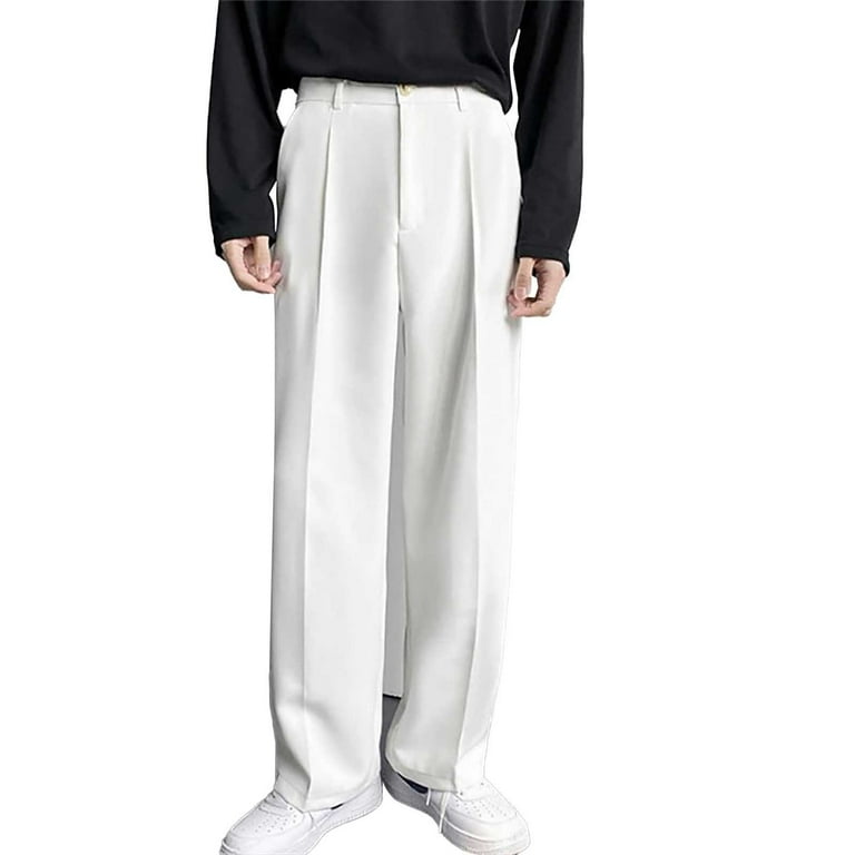 公式通販サイトセール Men, for Pants Summer White Polyester Comfort Trousers, Mens Clothing
