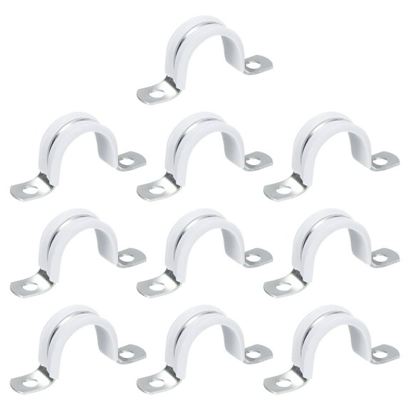 10 Pcs 1 Inch Rigid Pipe Strap,  2 Holes U Bracket Cable Clamp Hanger