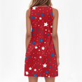 thumbnail image 4 of Women's Summer V-Neck Dress, Independence Day Themed Sleeveless Sundress with Elastic Waist, Perfect for Barbecues and Family Gatherings,Vermilion M, 4 of 5