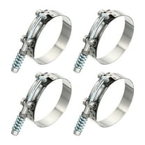 Uxcell T-Bolt Hose Clamps with Spring, 4 Pack 304 Stainless Steel Adjustable Worm Hose Clamp for 3" Hose ID